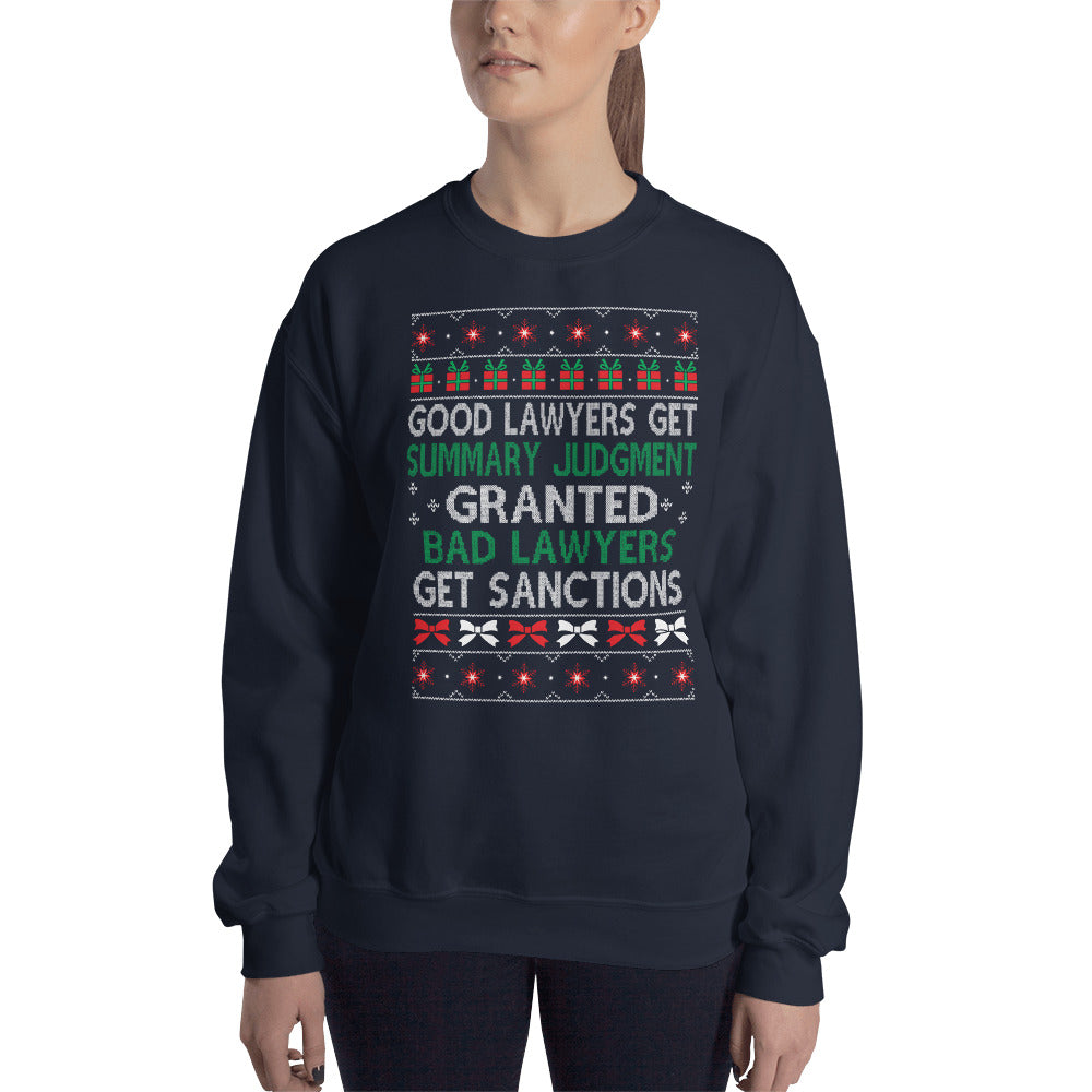 Ugly Christmas Sweater - Good Lawyers, Bad Lawyers - Unisex Crew Neck Sweatshirt - The Legal Boutique