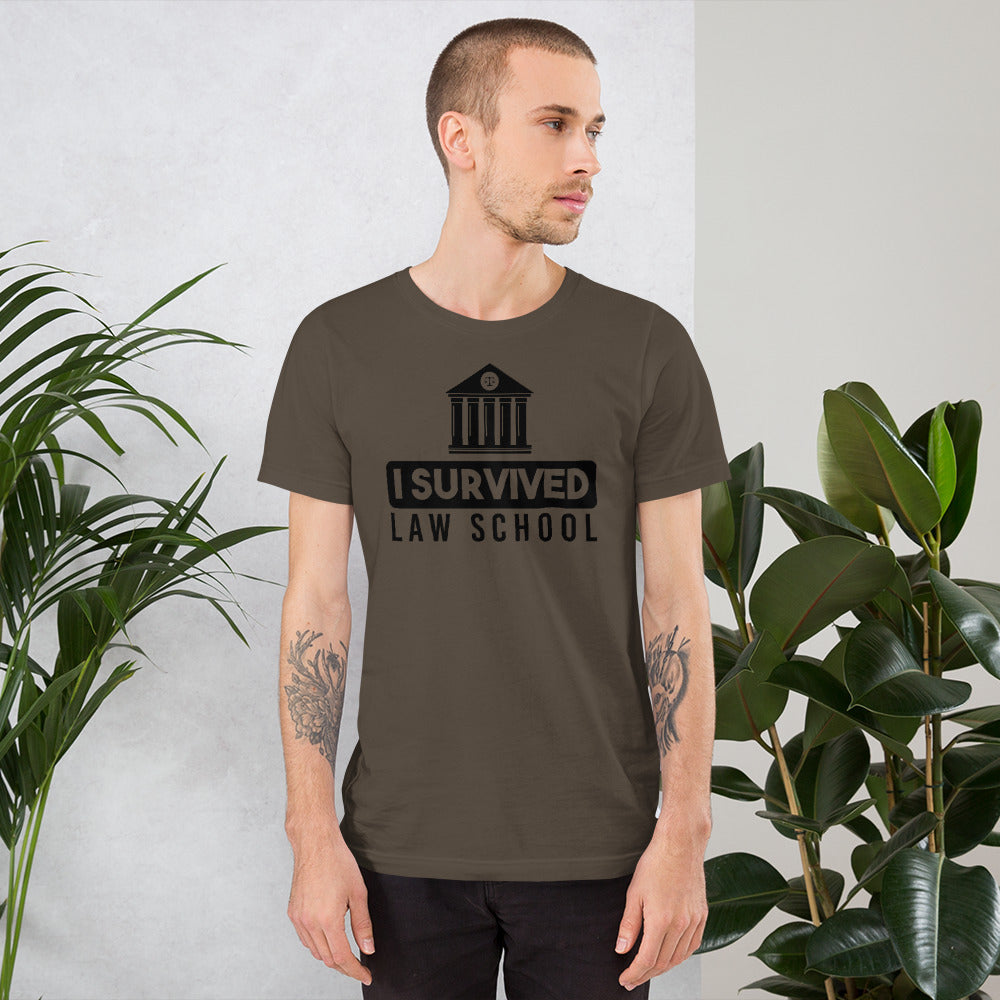 New Attorney T Shirt - I Survived Law School Light - Unisex Short Sleeve Shirt - The Legal Boutique