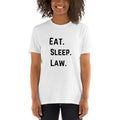 Law Student T Shirt - Eat Sleep Law Black - Premium Unisex Short Sleeve Shirt - The Legal Boutique