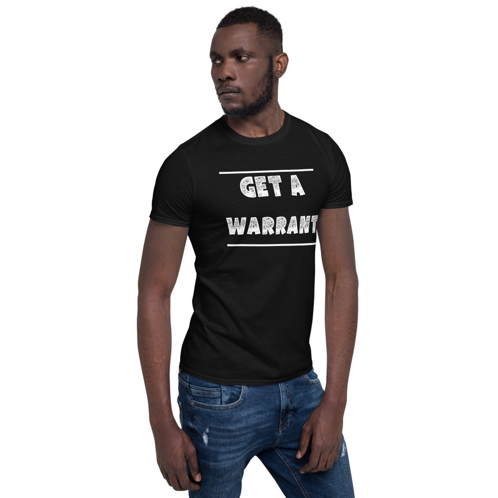 Law School T Shirt - Get A Warrant White - Unisex Short Sleeve Shirt - The Legal Boutique