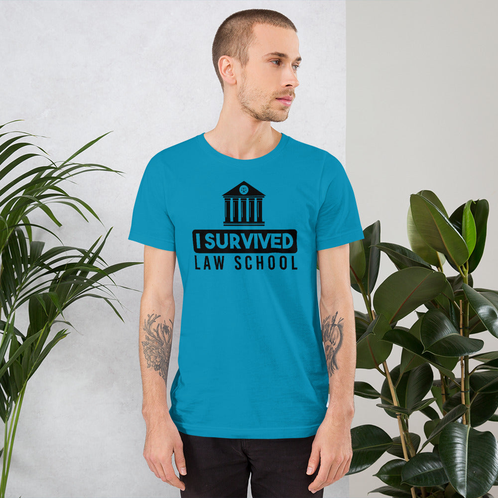 New Attorney T Shirt - I Survived Law School Light - Unisex Short Sleeve Shirt - The Legal Boutique