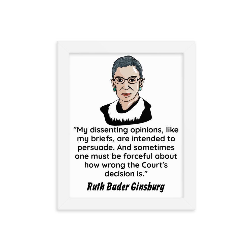 Framed Poster - I Dissent Ginsburg - Lawyer Gift - The Legal Boutique