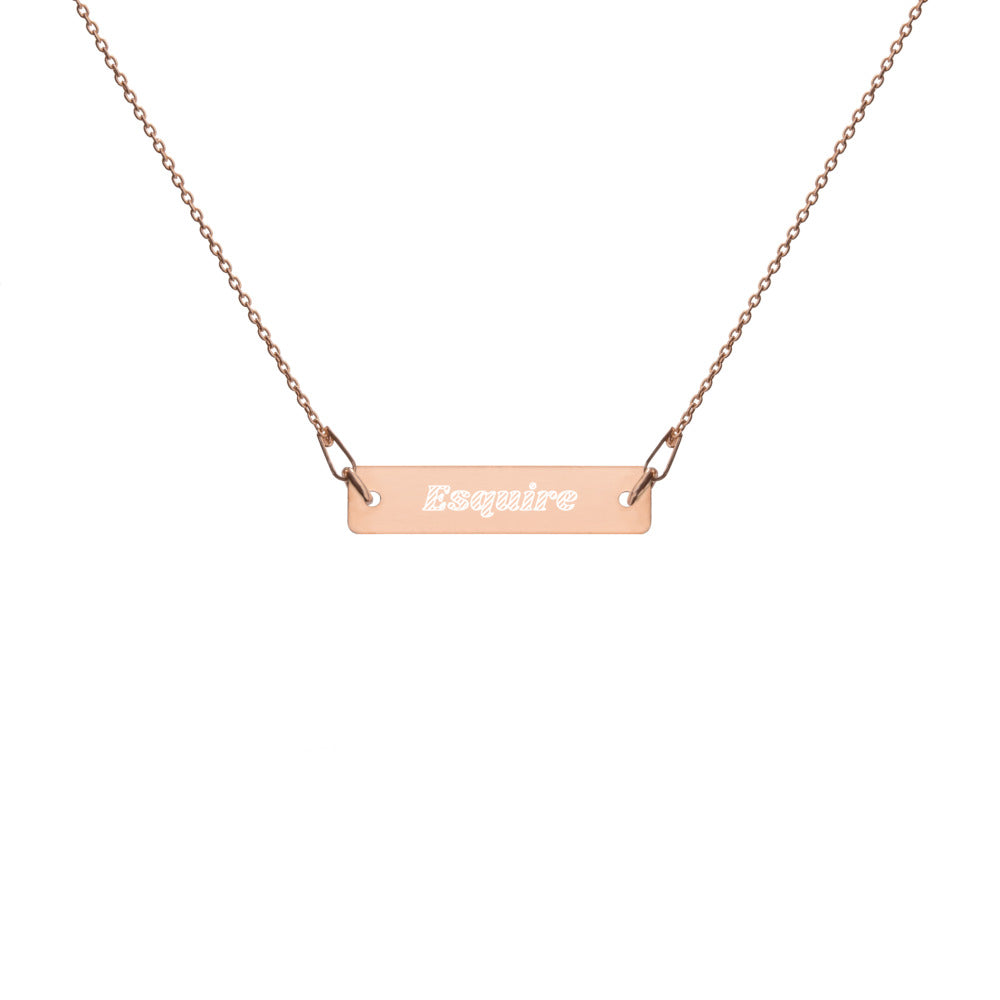 Engraved Silver Bar ESQUIRE Necklace - The Legal Boutique