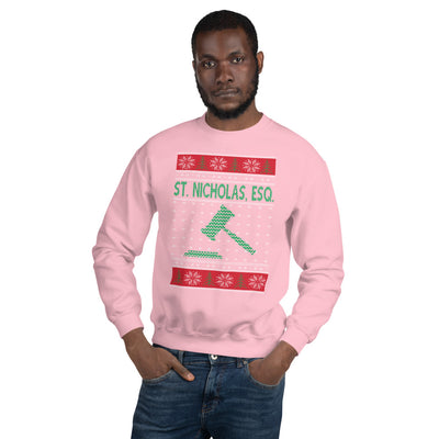 Ugly Christmas Sweater - St. Nicholas, Esquire - Unisex Crew Neck Sweatshirt - The Legal Boutique