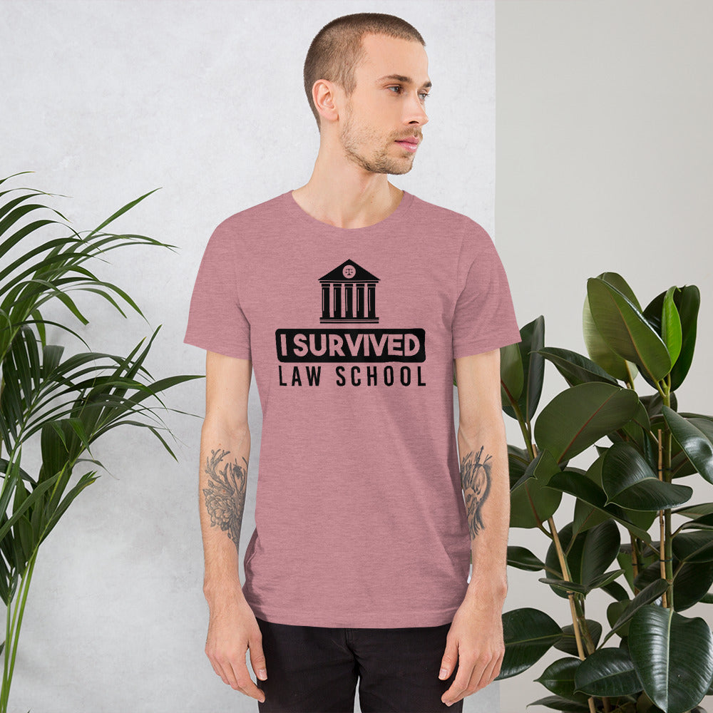 New Attorney T Shirt - I Survived Law School Light - Unisex Short Sleeve Shirt - The Legal Boutique