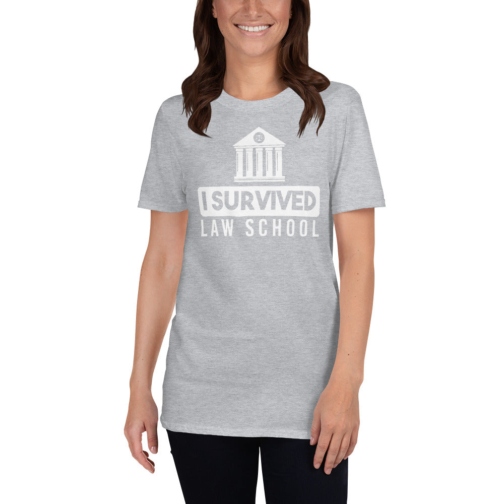 New Lawyer T Shirt - I Survived Law School Dark - Premium Unisex Short Sleeve Shirt - The Legal Boutique