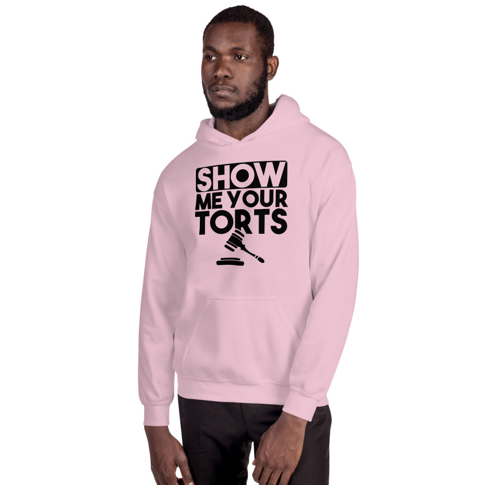 Lawyer Gift Sweatshirt - Show Me Your Torts Black - Unisex Hooded Sweater - The Legal Boutique