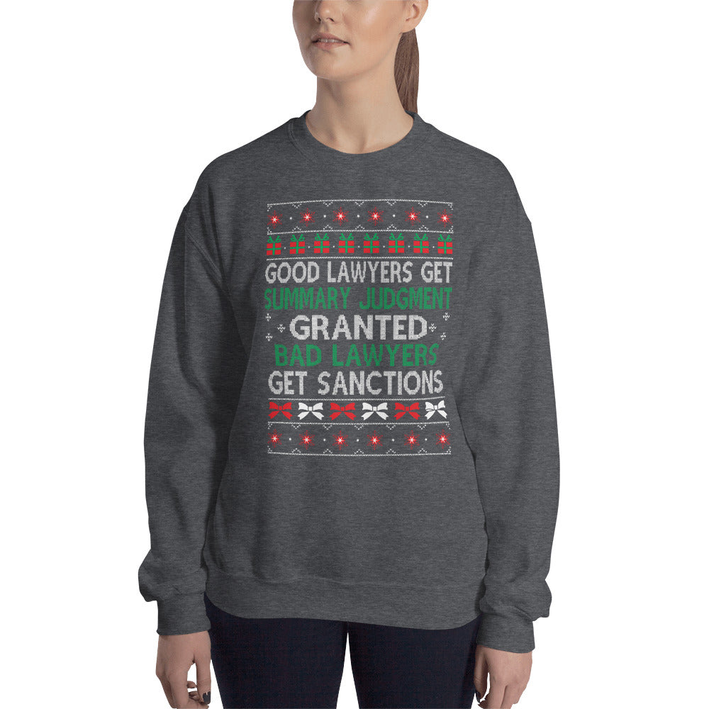Ugly Christmas Sweater - Good Lawyers, Bad Lawyers - Unisex Crew Neck Sweatshirt - The Legal Boutique