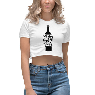Attorney Gift T-Shirt - Legal Advice for Wine - Women's Crop Top Shirt - The Legal Boutique
