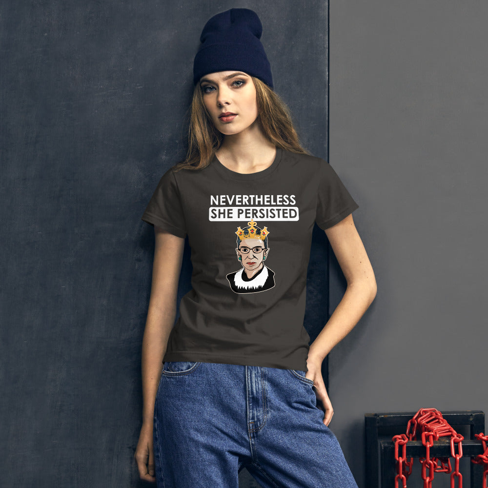 Attorney Gift T-Shirt - Nevertheless She Persisted Ginsburg - Women's Short Sleeve Shirt - The Legal Boutique