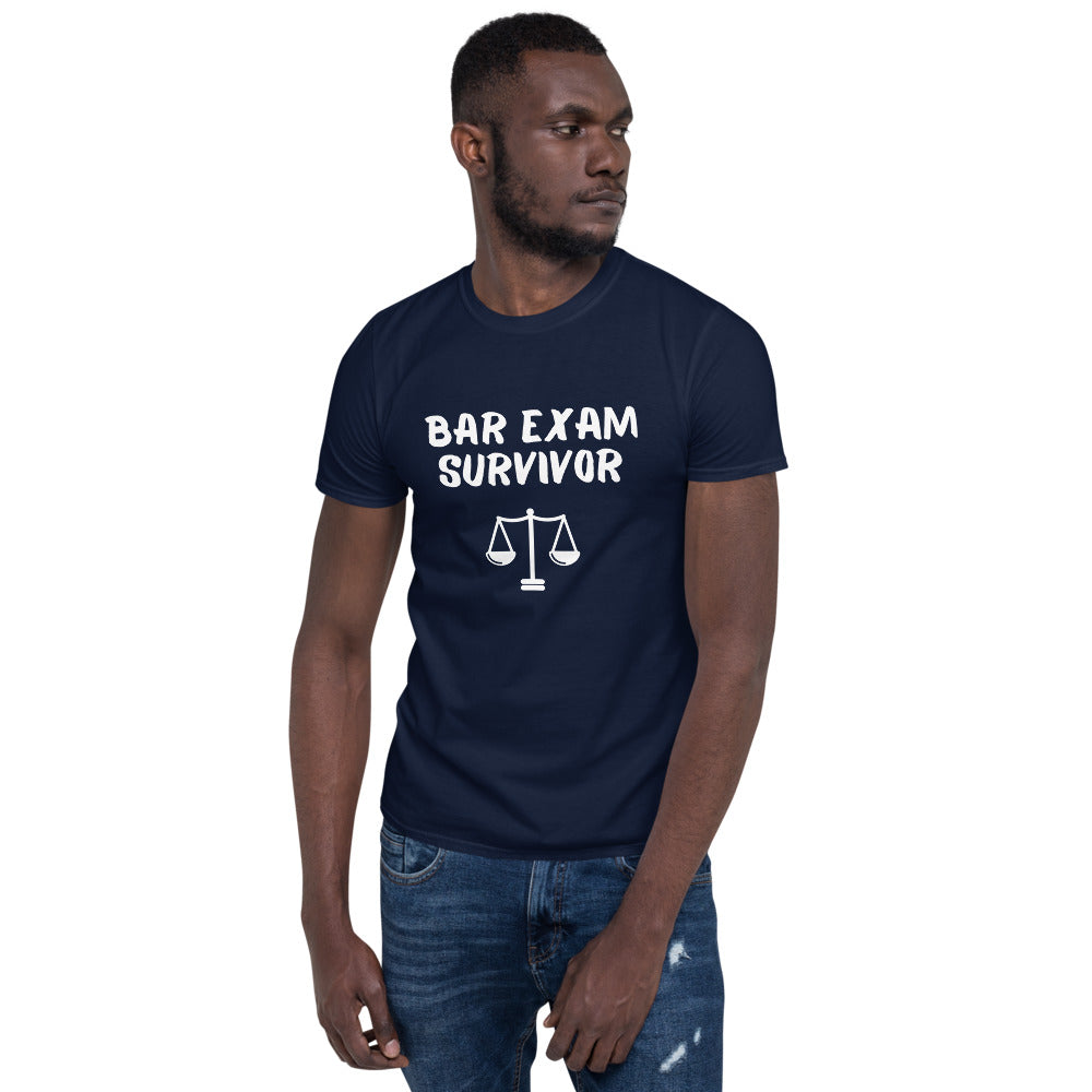 New Attorney T Shirt - Bar Exam Survivor White - Unisex Short Sleeve Shirt - The Legal Boutique
