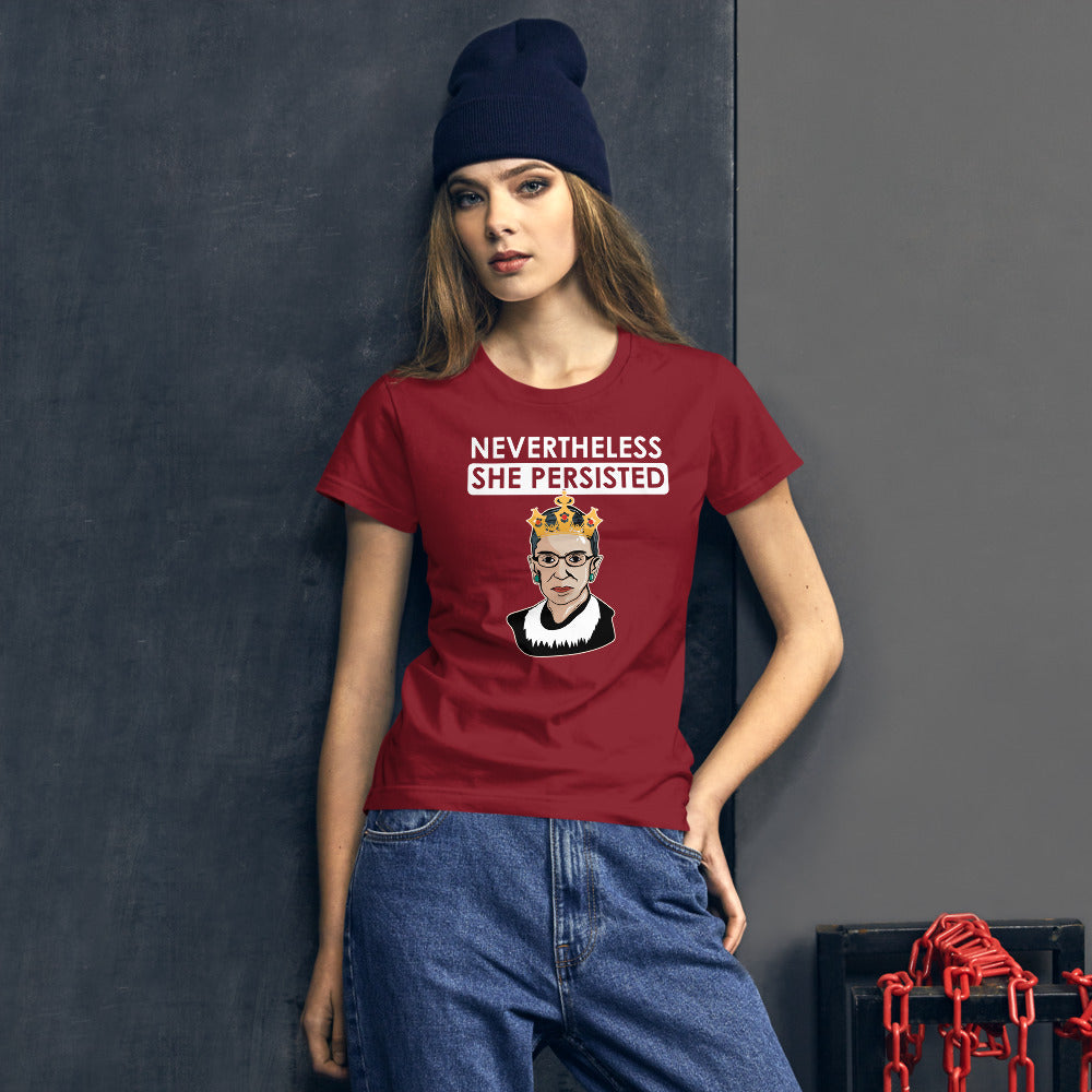 Attorney Gift T-Shirt - Nevertheless She Persisted Ginsburg - Women's Short Sleeve Shirt - The Legal Boutique