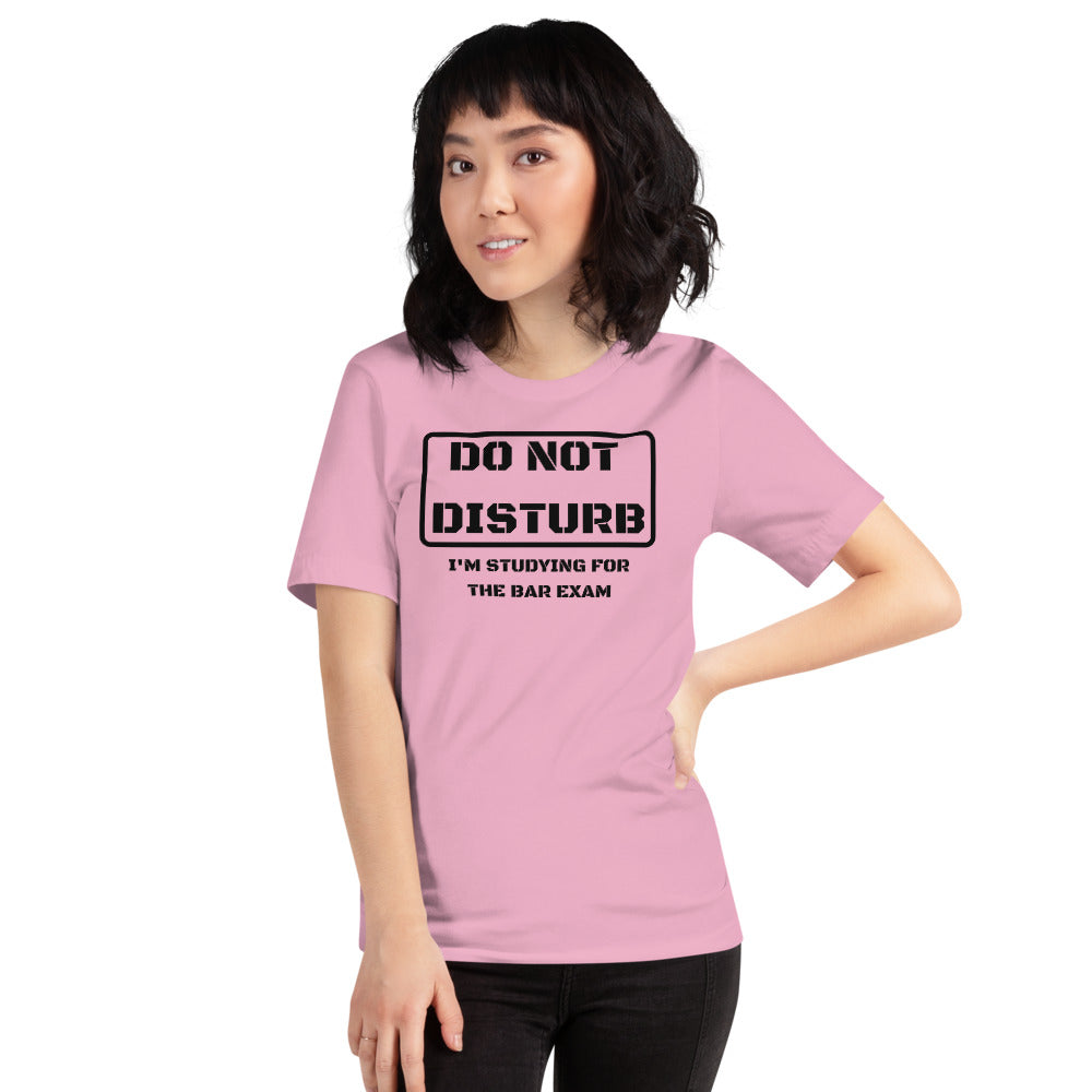 Law School Gift Shirt - Do Not Disturb Bar Exam Black - Unisex Short Sleeve T Shirt - The Legal Boutique