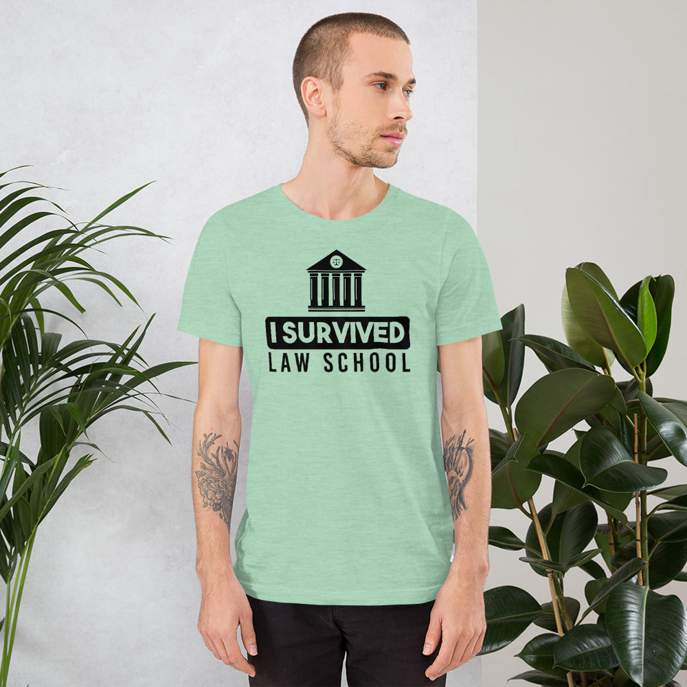 New Attorney T Shirt - I Survived Law School Light - Unisex Short Sleeve Shirt - The Legal Boutique