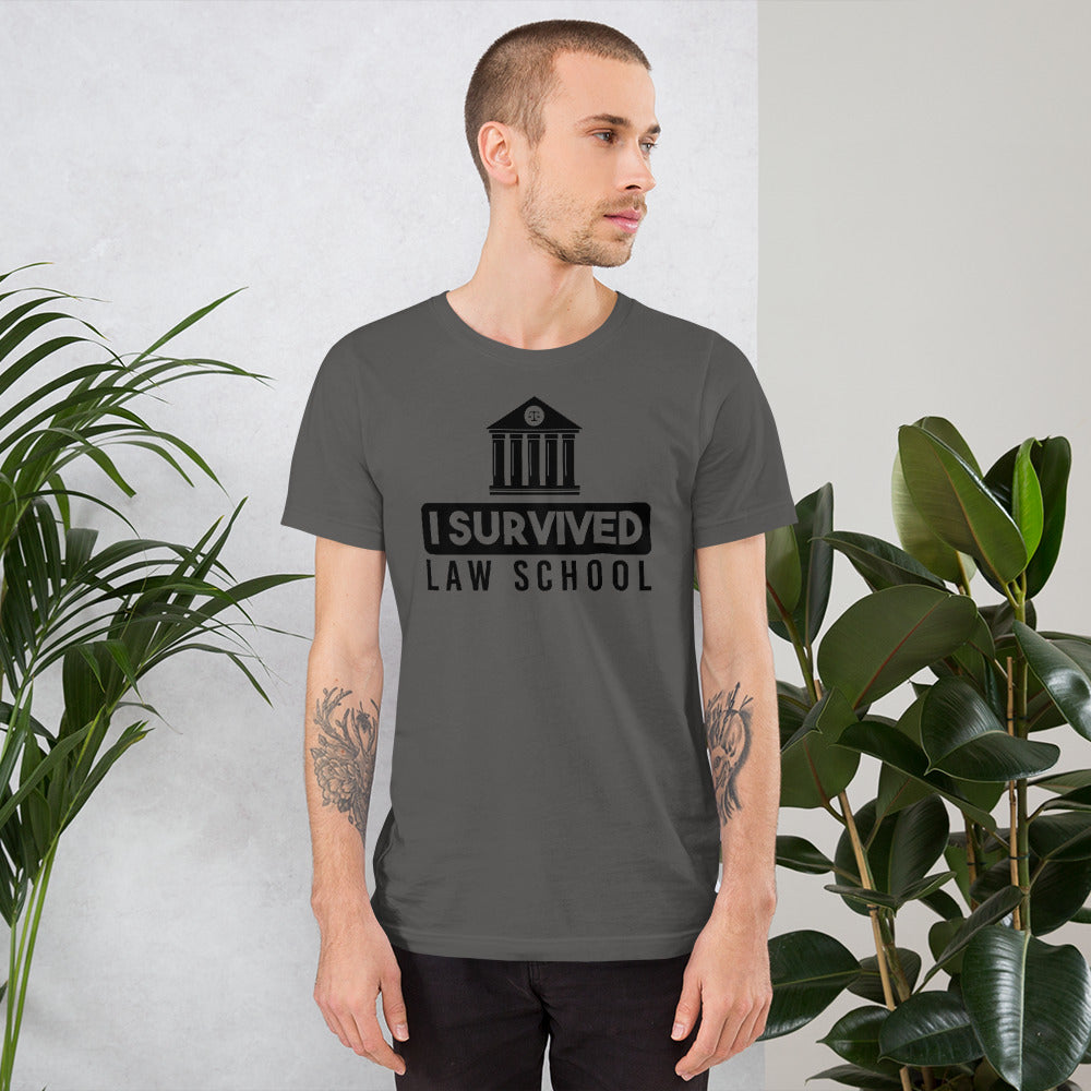 New Attorney T Shirt - I Survived Law School Light - Unisex Short Sleeve Shirt - The Legal Boutique