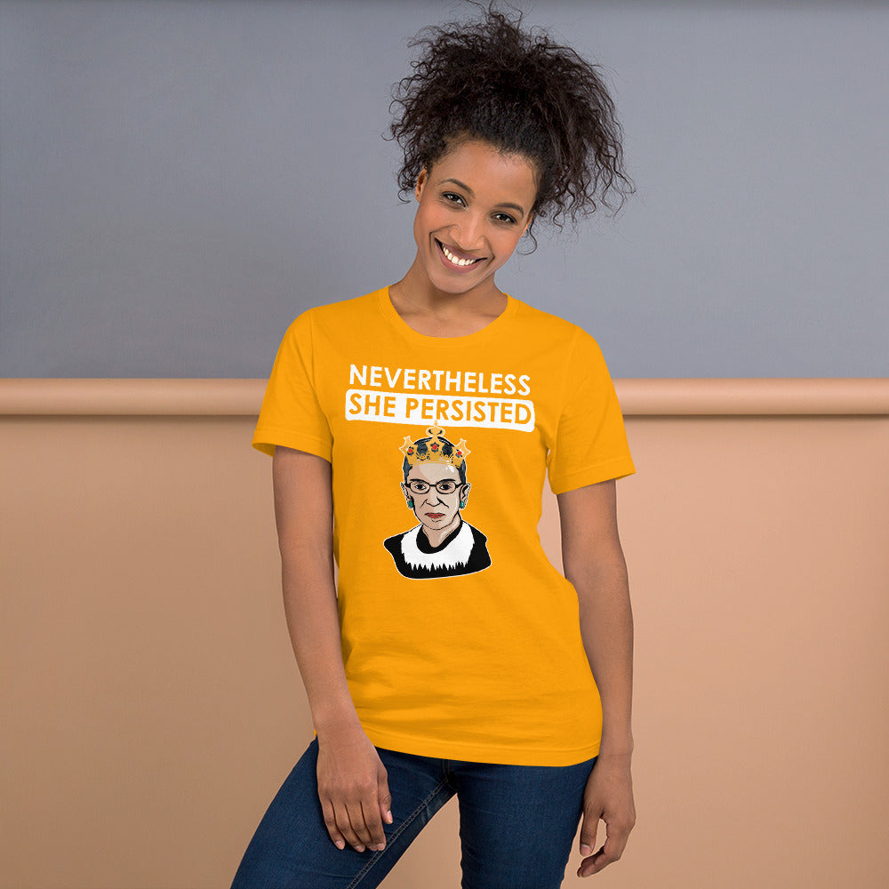 Attorney Gift T-Shirt - She Persisted Ginsburg - Unisex Short Sleeve Shirt - The Legal Boutique
