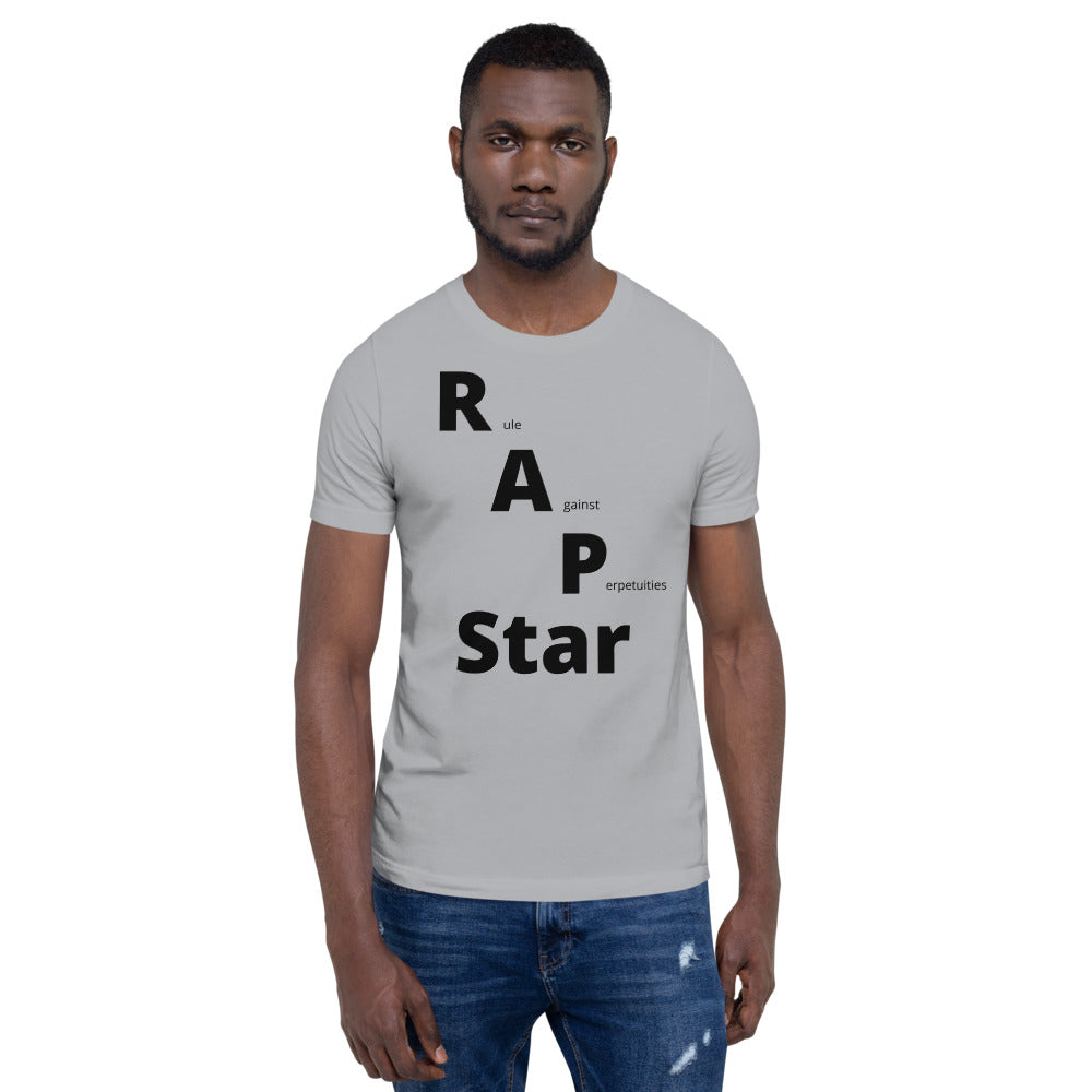 Law Student T Shirt - RAP Star Black - Unisex Short Sleeve Shirt - The Legal Boutique