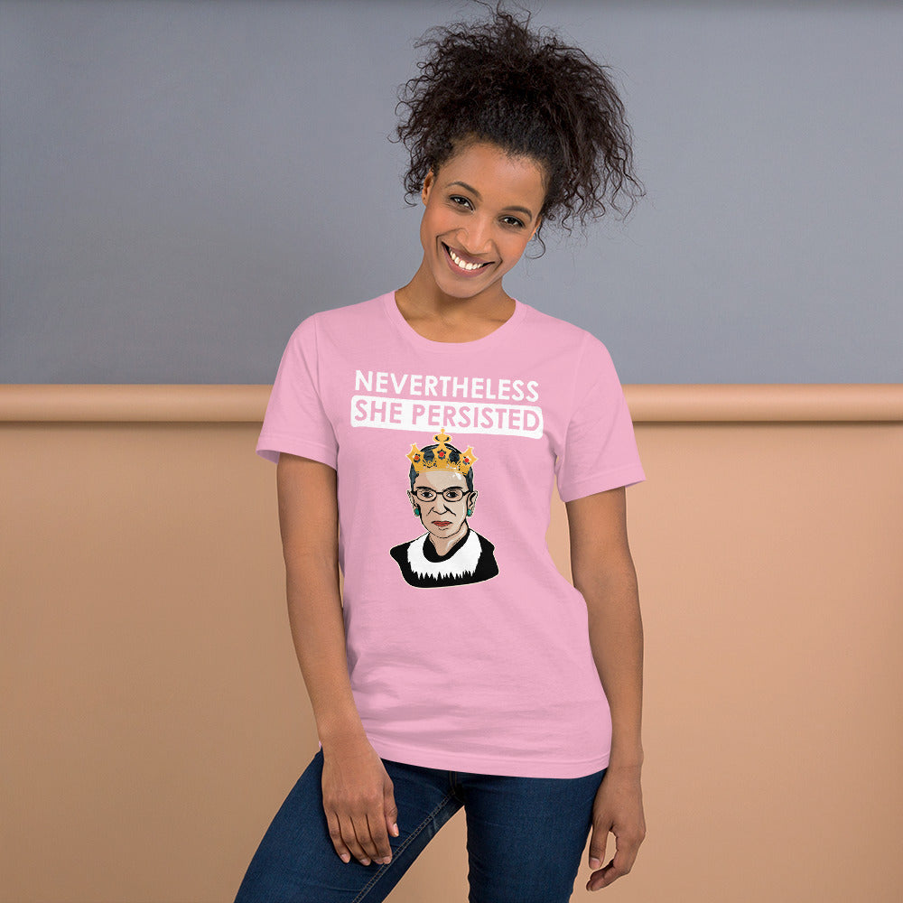 Attorney Gift T-Shirt - She Persisted Ginsburg - Unisex Short Sleeve Shirt - The Legal Boutique