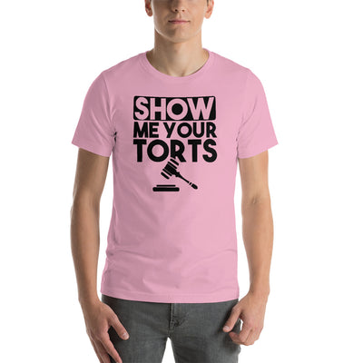 Lawyer T Shirt - Show Me Your Torts Black - Unisex Short Sleeve Shirt - The Legal Boutique