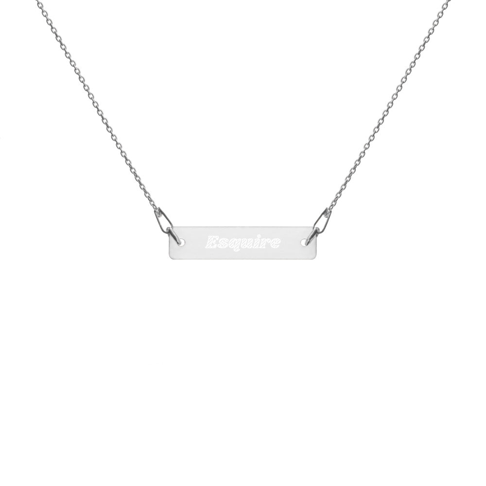 Engraved Silver Bar ESQUIRE Necklace - The Legal Boutique