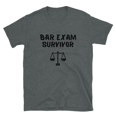 New Lawyer Gift T Shirt - Bar Exam Survivor Black - Unisex Short Sleeve Shirt - The Legal Boutique