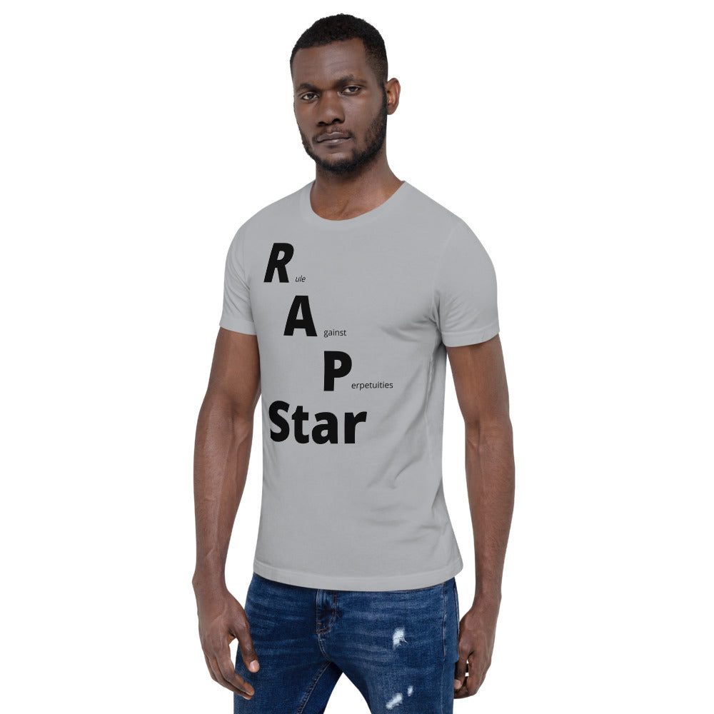 Law Student T Shirt - RAP Star Black - Unisex Short Sleeve Shirt - The Legal Boutique