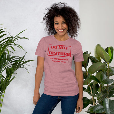 Law Student T Shirt - Do Not Disturb Bar Exam Red - Unisex Short Sleeve Shirt - The Legal Boutique