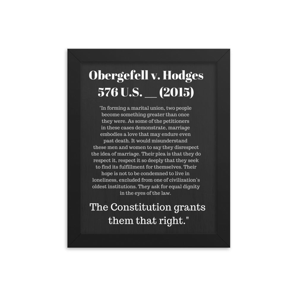 Law Poster - Obergefell v. Hodges Supreme Court Case Quote - Framed Art for Lawyers - The Legal Boutique