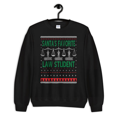 Ugly Christmas Sweater - Santa's Favorite Law Student - Unisex Crew Neck Sweatshirt - The Legal Boutique