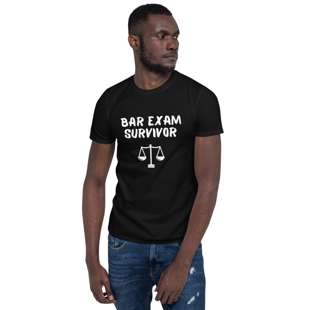 New Attorney T Shirt - Bar Exam Survivor White - Unisex Short Sleeve Shirt - The Legal Boutique