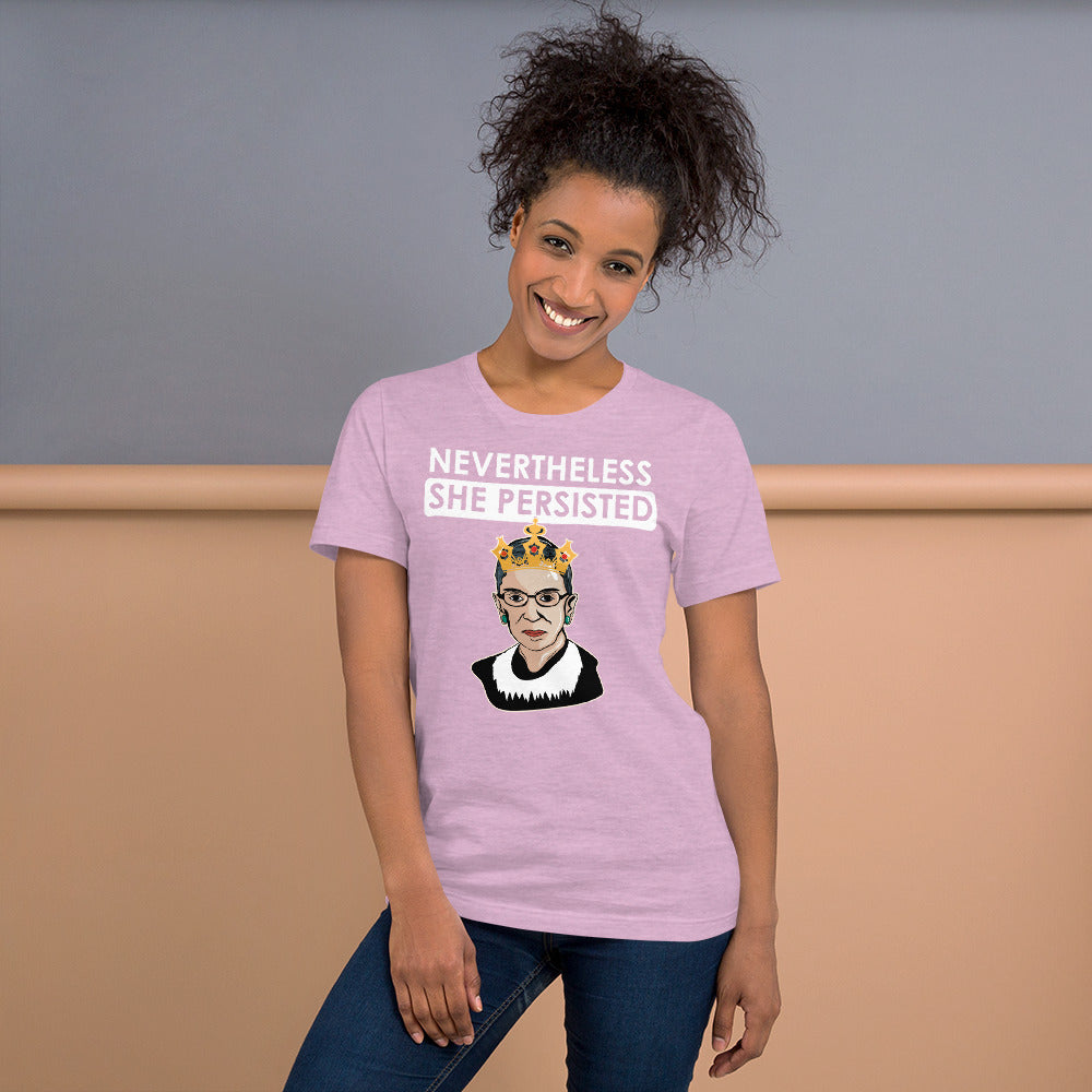 Attorney Gift T-Shirt - She Persisted Ginsburg - Unisex Short Sleeve Shirt - The Legal Boutique