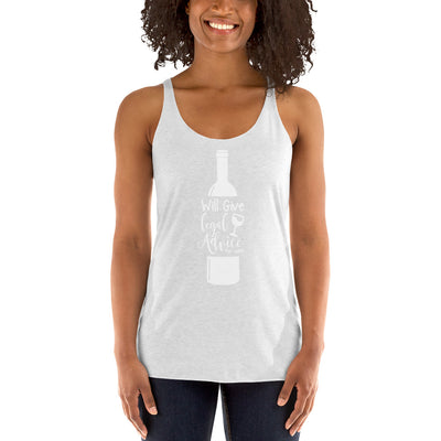 Law Student T Shirt - Legal Advice for Wine White - Women's Racerback Tank - The Legal Boutique