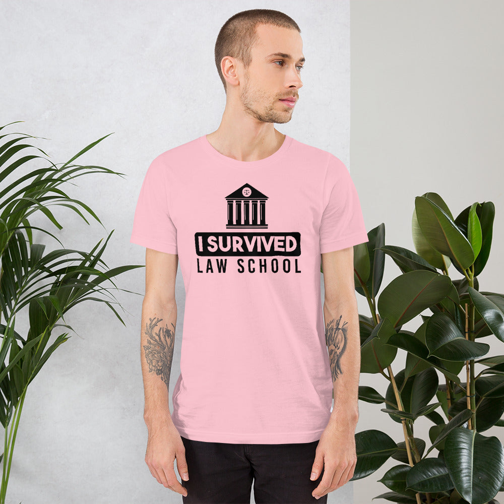 New Attorney T Shirt - I Survived Law School Light - Unisex Short Sleeve Shirt - The Legal Boutique