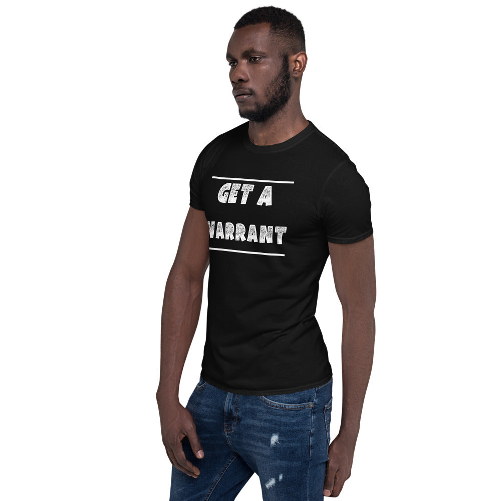 Law School T Shirt - Get A Warrant White - Unisex Short Sleeve Shirt - The Legal Boutique