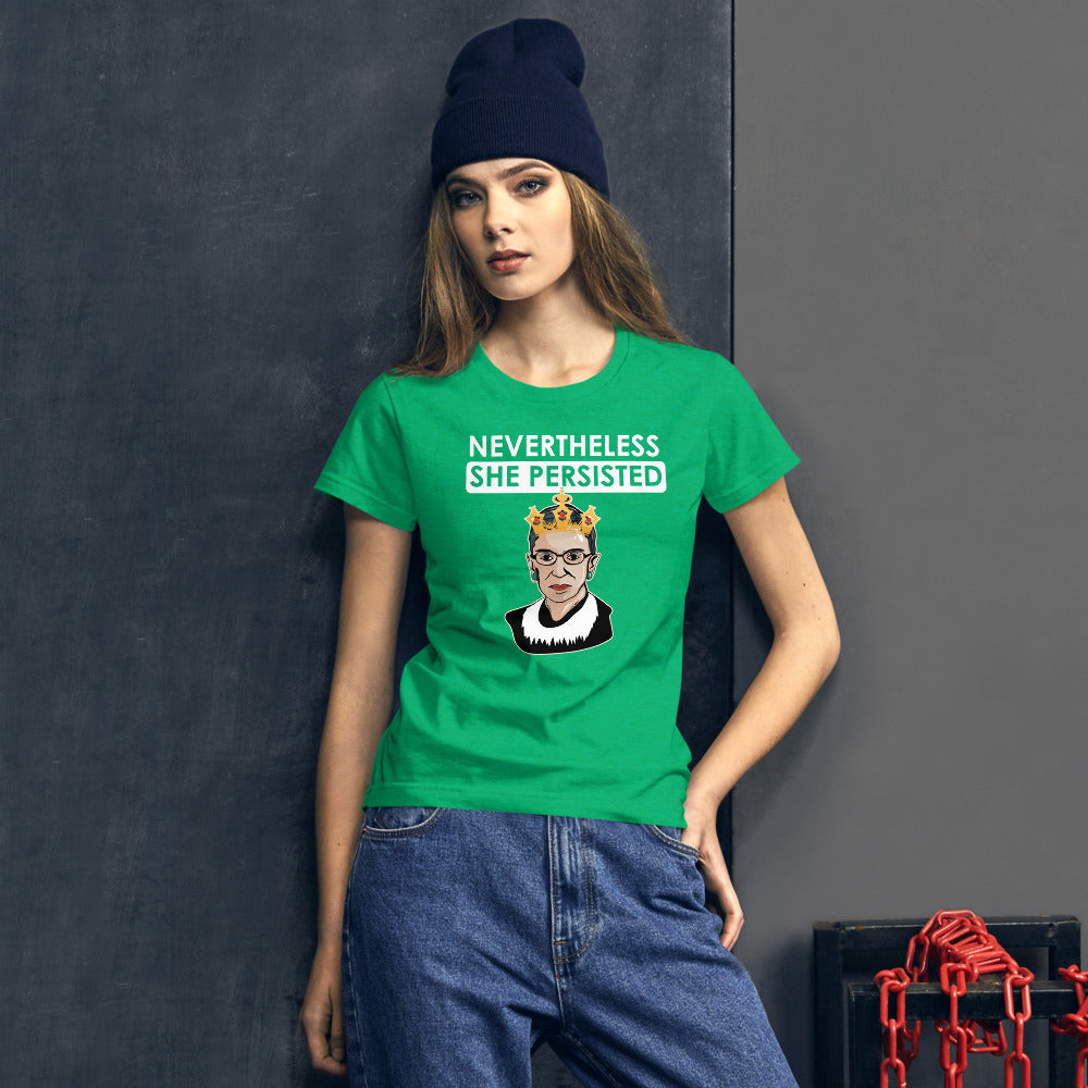 Attorney Gift T-Shirt - Nevertheless She Persisted Ginsburg - Women's Short Sleeve Shirt - The Legal Boutique