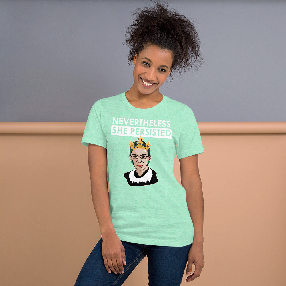 Attorney Gift T-Shirt - She Persisted Ginsburg - Unisex Short Sleeve Shirt - The Legal Boutique