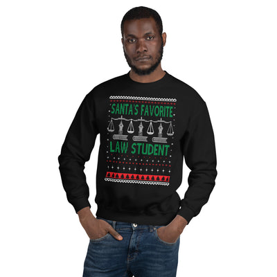 Ugly Christmas Sweater - Santa's Favorite Law Student - Unisex Crew Neck Sweatshirt - The Legal Boutique